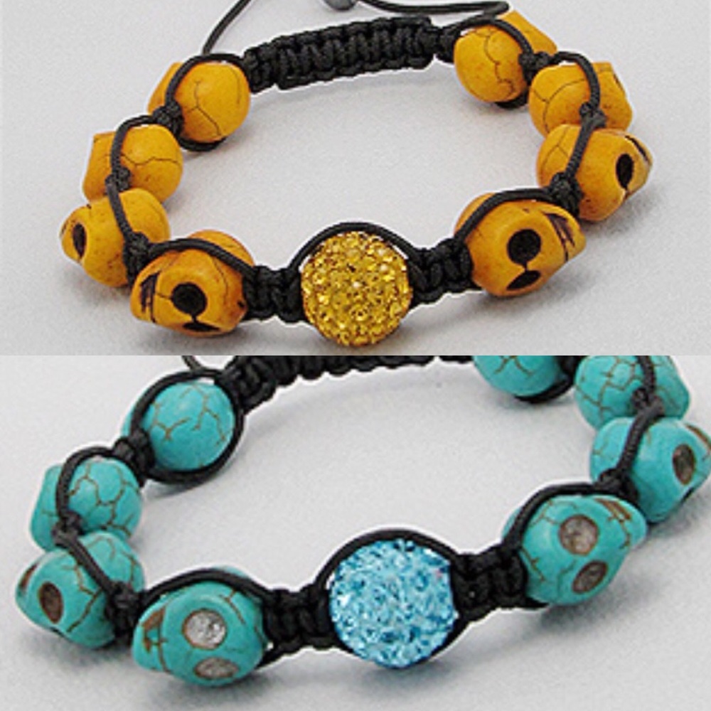 Skull Crystal Ball‎ Bracelet Color choice